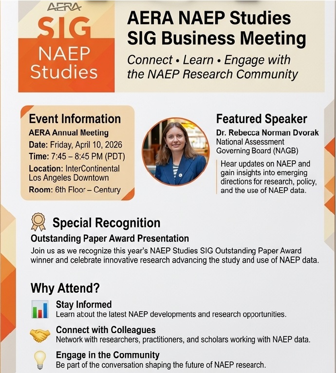 AERA 2026 NAEP SIG Business Meeting Flyer